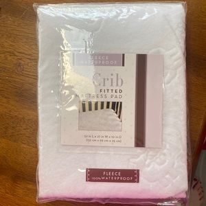 Fleece waterproof crib fitted mattress pad